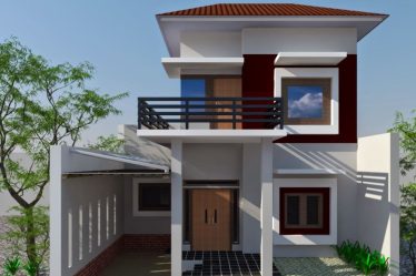 desain denah rumah dua lantai minimalis