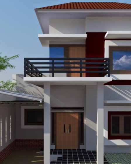 desain denah rumah dua lantai minimalis