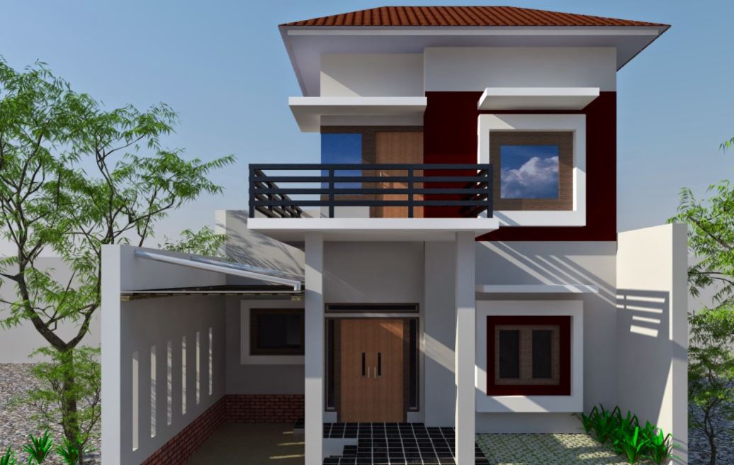 desain denah rumah dua lantai minimalis